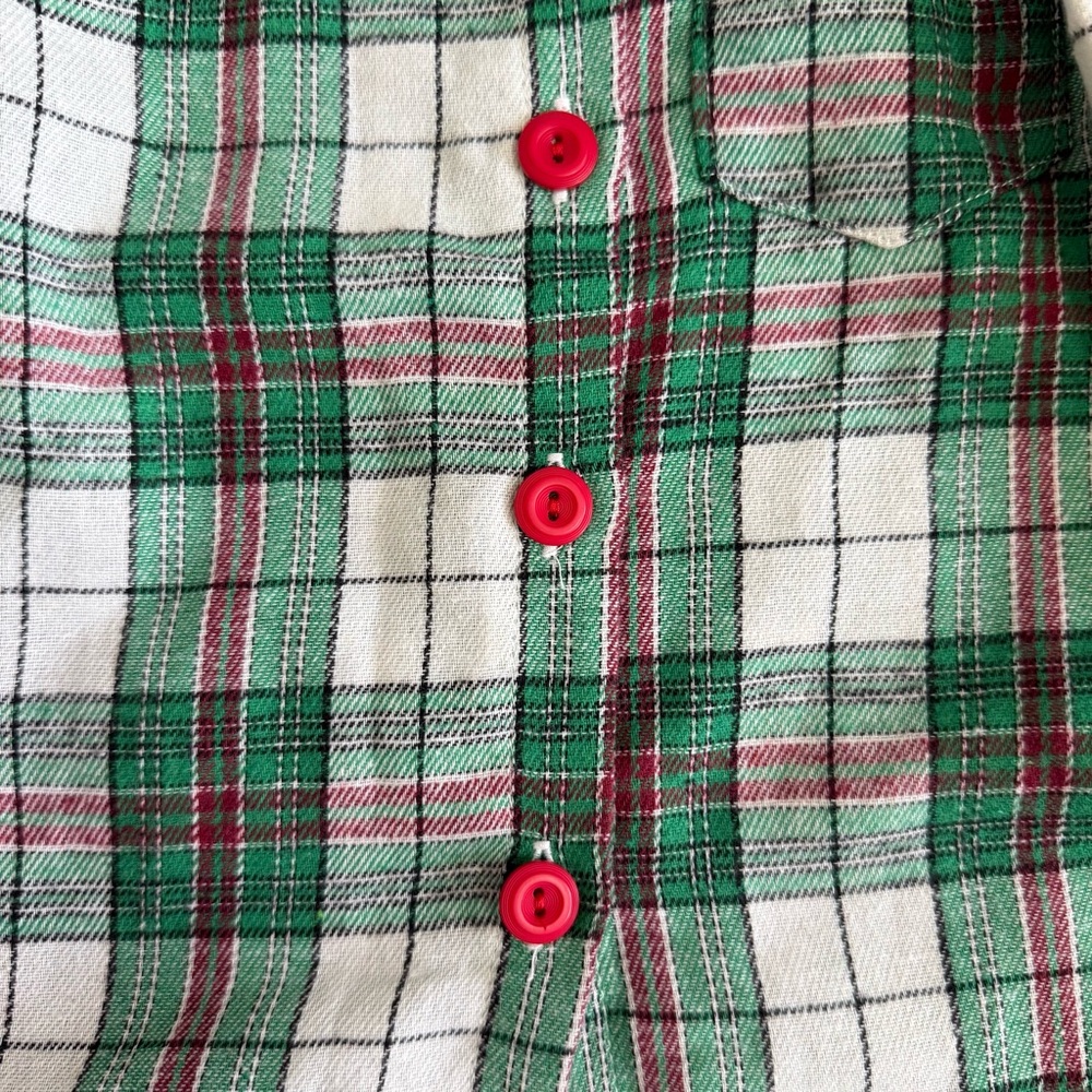 Marie Nicole Green Holiday Plaid Button Down Shirt - Picture 3 of 6